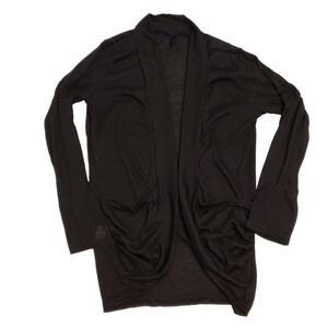 Lightweight Black Open Front Cardigan